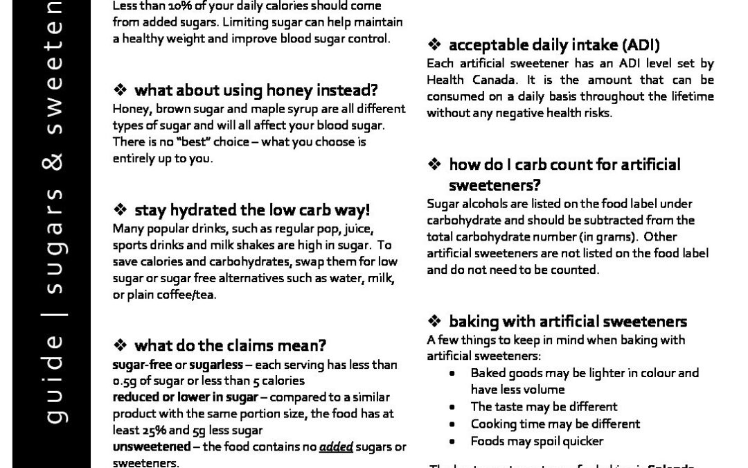 LMC Guide to Sugars & Sweeteners | LMC Healthcare: Helping You ...