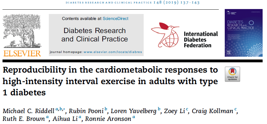 RESEARCH SPOTLIGHT: Reproducibility in the cardiometabolic responses to high-intensity interval exercise in adults with type 1 diabetes